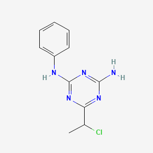 molecular formula C11H12ClN5 B3024902 6-(1-chloroethyl)-N-phenyl-1,3,5-triazine-2,4-diamine CAS No. 99860-35-2