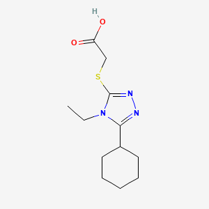 molecular formula C12H19N3O2S B3024988 (5-Cyclohexyl-4-ethyl-4H-[1,2,4]triazol-3-yl-sulfanyl)acetic acid CAS No. 462066-83-7