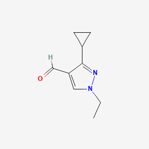 molecular formula C9H12N2O B3024991 3-cyclopropyl-1-ethyl-1H-pyrazole-4-carbaldehyde CAS No. 1006490-05-6