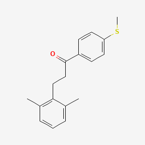 molecular formula C18H20OS B3025012 3-(2,6-二甲基苯基)-4'-硫代甲基丙酮 CAS No. 898754-61-5