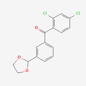 molecular formula C16H12Cl2O3 B3025013 2,4-Dichloro-3'-(1,3-dioxolan-2-YL)benzophenone CAS No. 898759-52-9