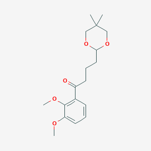 molecular formula C18H26O5 B3025018 2',3'-二甲氧基-4-(5,5-二甲基-1,3-二氧杂环-2-基)丁酰苯 CAS No. 898756-01-9