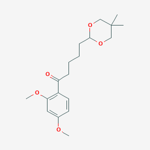 molecular formula C19H28O5 B3025020 2',4'-Dimethoxy-5-(5,5-dimethyl-1,3-dioxan-2-YL)valerophenone CAS No. 898756-08-6