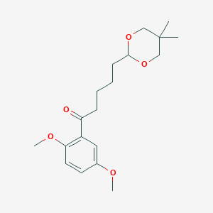 2',5'-Dimethoxy-5-(5,5-dimethyl-1,3-dioxan-2-YL)valerophenone