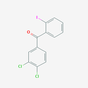 molecular formula C13H7Cl2IO B3025059 3,4-二氯-2'-碘代苯甲酮 CAS No. 951891-44-4