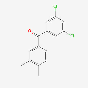 molecular formula C15H12Cl2O B3025062 3,5-二氯-3',4'-二甲基苯甲酮 CAS No. 951884-27-8