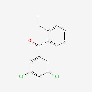 molecular formula C15H12Cl2O B3025068 3,5-Dichloro-2'-ethylbenzophenone CAS No. 951885-06-6