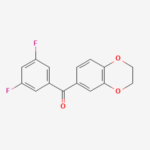 molecular formula C15H10F2O3 B3025069 3,5-二氟-3',4'-(乙二氧基)苯甲酮 CAS No. 951885-32-8