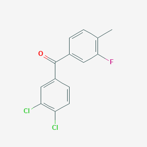 molecular formula C14H9Cl2FO B3025075 3,4-Dichloro-3'-fluoro-4'-methylbenzophenone CAS No. 951886-45-6