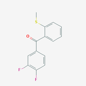 molecular formula C14H10F2OS B3025083 3,4-二氟-2'-(硫代甲基)苯甲酮 CAS No. 951888-21-4