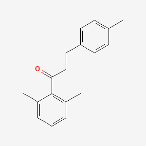 molecular formula C18H20O B3025097 2',6'-二甲基-3-(4-甲苯基)丙基苯甲酮 CAS No. 898768-83-7