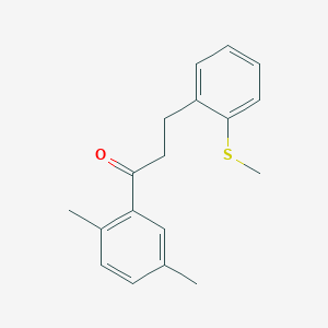 molecular formula C18H20OS B3025102 2',5'-Dimethyl-3-(2-thiomethylphenyl)propiophenone CAS No. 898754-78-4