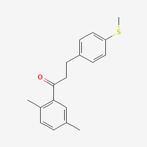 molecular formula C18H20OS B3025104 2',5'-Dimethyl-3-(4-thiomethylphenyl)propiophenone CAS No. 898781-27-6