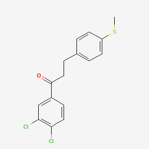 molecular formula C16H14Cl2OS B3025106 3',4'-Dichloro-3-(4-thiomethylphenyl)propiophenone CAS No. 898781-73-2