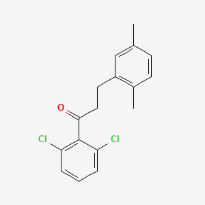 molecular formula C17H16Cl2O B3025118 2',6'-二氯-3-(2,5-二甲基苯基)丙基苯甲酮 CAS No. 898754-14-8