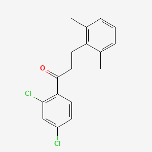 molecular formula C17H16Cl2O B3025122 2',4'-Dichloro-3-(2,6-dimethylphenyl)propiophenone CAS No. 898755-20-9