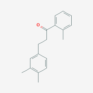 molecular formula C18H20O B3025126 3-(3,4-Dimethylphenyl)-2'-methylpropiophenone CAS No. 898755-55-0