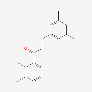 molecular formula C19H22O B3025134 2',3'-二甲基-3-(3,5-二甲基苯基)丙酮 CAS No. 898780-62-6