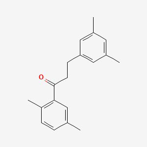 molecular formula C19H22O B3025136 2',5'-二甲基-3-(3,5-二甲基苯基)苯丙酮 CAS No. 898780-66-0