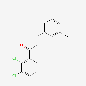 molecular formula C17H16Cl2O B3025138 2',3'-Dichloro-3-(3,5-dimethylphenyl)propiophenone CAS No. 898780-98-8