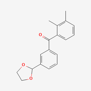 molecular formula C18H18O3 B3025140 2,3-Dimethyl-3'-(1,3-dioxolan-2-YL)benzophenone CAS No. 898779-30-1