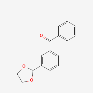 molecular formula C18H18O3 B3025142 2,5-Dimethyl-3'-(1,3-dioxolan-2-YL)benzophenone CAS No. 898779-36-7