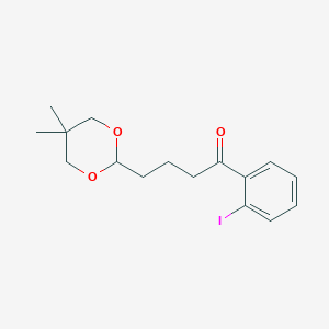 molecular formula C16H21IO3 B3025159 4-(5,5-Dimethyl-1,3-dioxan-2-YL)-2'-iodobutyrophenone CAS No. 898785-54-1