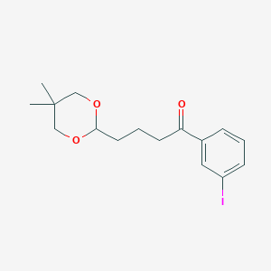 B3025160 4-(5,5-Dimethyl-1,3-dioxan-2-YL)-3'-iodobutyrophenone CAS No. 898785-56-3