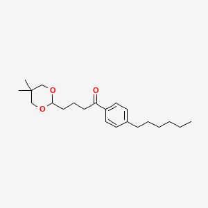 molecular formula C22H34O3 B3025169 4-(5,5-Dimethyl-1,3-dioxan-2-YL)-4'-hexylbutyrophenone CAS No. 898787-29-6
