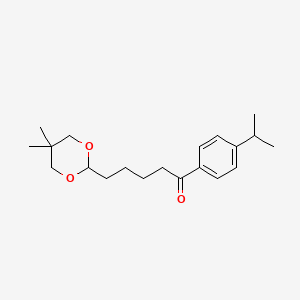 molecular formula C20H30O3 B3025174 5-(5,5-Dimethyl-1,3-dioxan-2-YL)-4'-isopropylvalerophenone CAS No. 898755-62-9