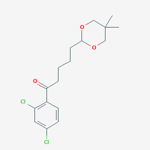 2',4'-Dichloro-5-(5,5-dimethyl-1,3-dioxan-2-YL)valerophenone