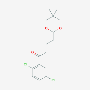 molecular formula C16H20Cl2O3 B3025181 2',5'-Dichloro-4-(5,5-dimethyl-1,3-dioxan-2-yl)butyrophenone CAS No. 898756-93-9