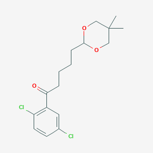 B3025182 2',5'-Dichloro-5-(5,5-dimethyl-1,3-dioxan-2-YL)valerophenone CAS No. 898756-95-1