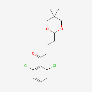 molecular formula C16H20Cl2O3 B3025183 2',6'-Dichloro-4-(5,5-dimethyl-1,3-dioxan-2-YL)butyrophenone CAS No. 898756-99-5
