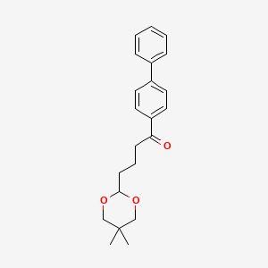 molecular formula C22H26O3 B3025185 4-(5,5-Dimethyl-1,3-dioxan-2-YL)-4'-phenylbutyrophenone CAS No. 898756-65-5