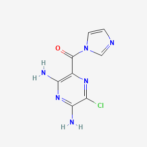 molecular formula C8H7ClN6O B3025195 (3,5-二氨基-6-氯吡嗪-2-基)(1H-咪唑-1-基)甲酮 CAS No. 76962-94-2