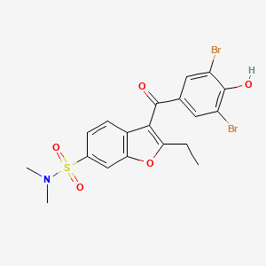molecular formula C19H17Br2NO5S B3025198 3-(3,5-Dibromo-4-hydroxy-benzoyl)-2-ethyl-benzofuran-6-sulfonic acid dimethylamide CAS No. 765317-71-3