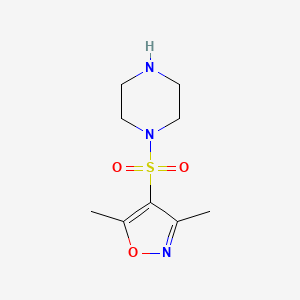 molecular formula C9H15N3O3S B3025219 1-[(3,5-Dimethylisoxazol-4-yl)sulfonyl]piperazine CAS No. 871217-52-6