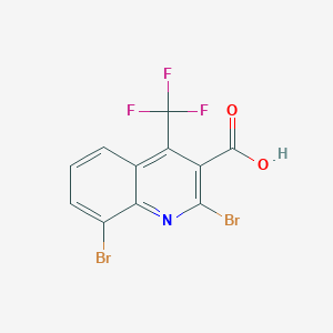molecular formula C11H4Br2F3NO2 B3025233 2,8-dibromo-4-(trifluoromethyl)quinoline-3-carboxylic Acid CAS No. 663193-43-9