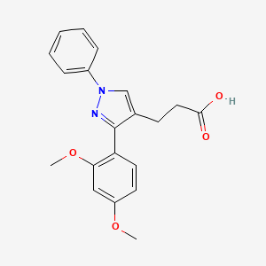 molecular formula C20H20N2O4 B3025286 3-[3-(2,4-dimethoxyphenyl)-1-phenyl-1H-pyrazol-4-yl]propanoic acid CAS No. 1170524-97-6