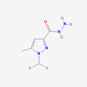 molecular formula C6H8F2N4O B3025295 1-(difluoromethyl)-5-methyl-1H-pyrazole-3-carbohydrazide CAS No. 1004644-24-9