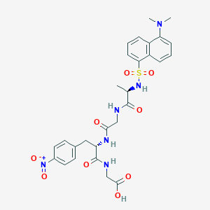 molecular formula C28H32N6O9S B3025311 N-Dansyl-D-ala-gly-4-nitro-phe-gly CAS No. 83960-27-4