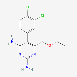 molecular formula C13H14Cl2N4O B3025329 2,4-Pyrimidinediamine, 5-(3,4-dichlorophenyl)-6-(ethoxymethyl)- CAS No. 20535-58-4