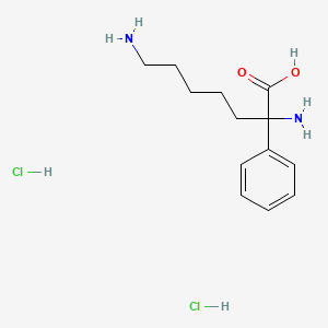 molecular formula C13H22Cl2N2O2 B3025336 2,7-Diamino-2-phenylheptanoic acid dihydrochloride CAS No. 1177328-53-8
