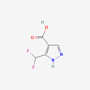 molecular formula C5H4F2N2O2 B3025411 3-(二氟甲基)-1H-吡唑-4-羧酸 CAS No. 151734-02-0