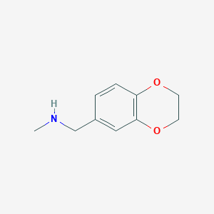 molecular formula C10H13NO2 B3025429 1-(2,3-Dihydrobenzo[b][1,4]dioxin-6-yl)-N-methylmethanamine CAS No. 613656-45-4