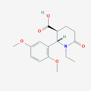 molecular formula C16H21NO5 B3025438 (2S,3S)-2-(2,5-dimethoxyphenyl)-1-ethyl-6-oxopiperidine-3-carboxylic acid CAS No. 1391555-63-7