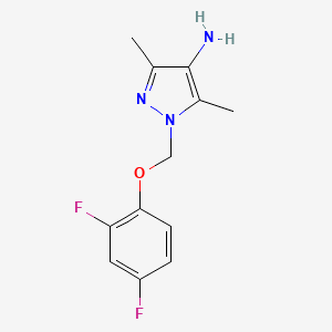 molecular formula C12H13F2N3O B3025499 1-((2,4-Difluorophenoxy)methyl)-3,5-dimethyl-1h-pyrazol-4-amine CAS No. 956394-36-8
