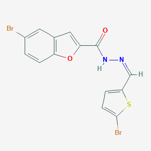 molecular formula C14H8Br2N2O2S B302553 5-bromo-N'-[(5-bromo-2-thienyl)methylene]-1-benzofuran-2-carbohydrazide 