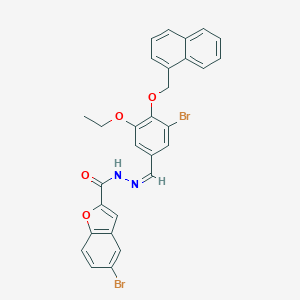 molecular formula C29H22Br2N2O4 B302554 5-bromo-N'-[3-bromo-5-ethoxy-4-(1-naphthylmethoxy)benzylidene]-1-benzofuran-2-carbohydrazide 